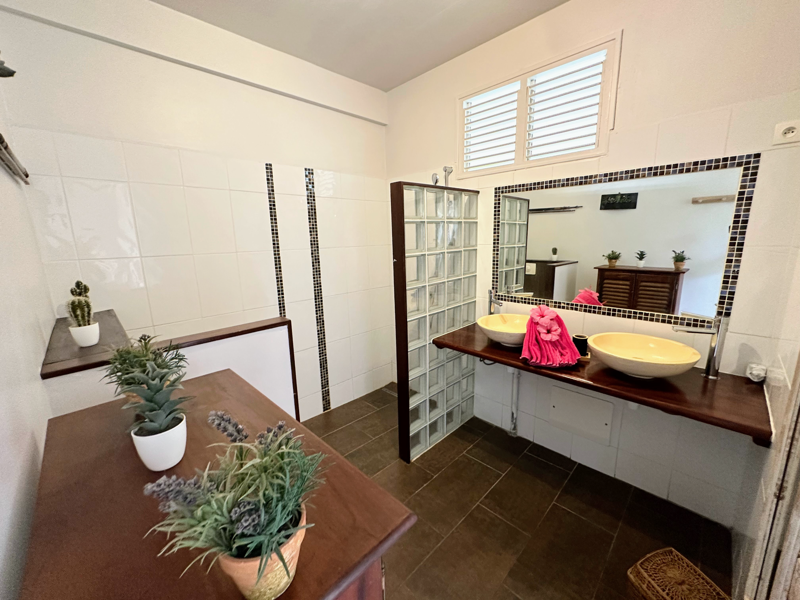 salle de bains avec douche villa Kazamax