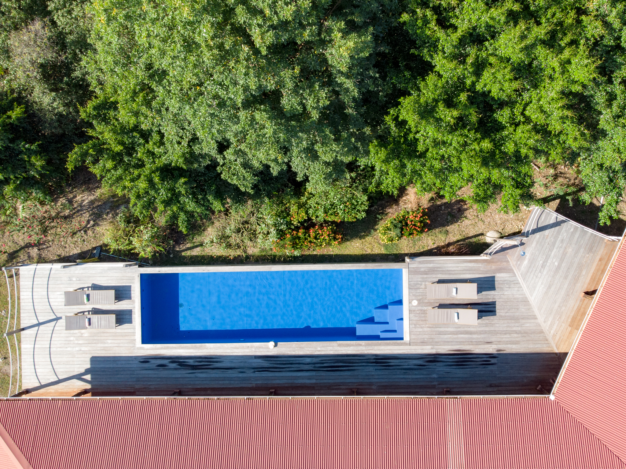 vue drone piscine villa coccoloba