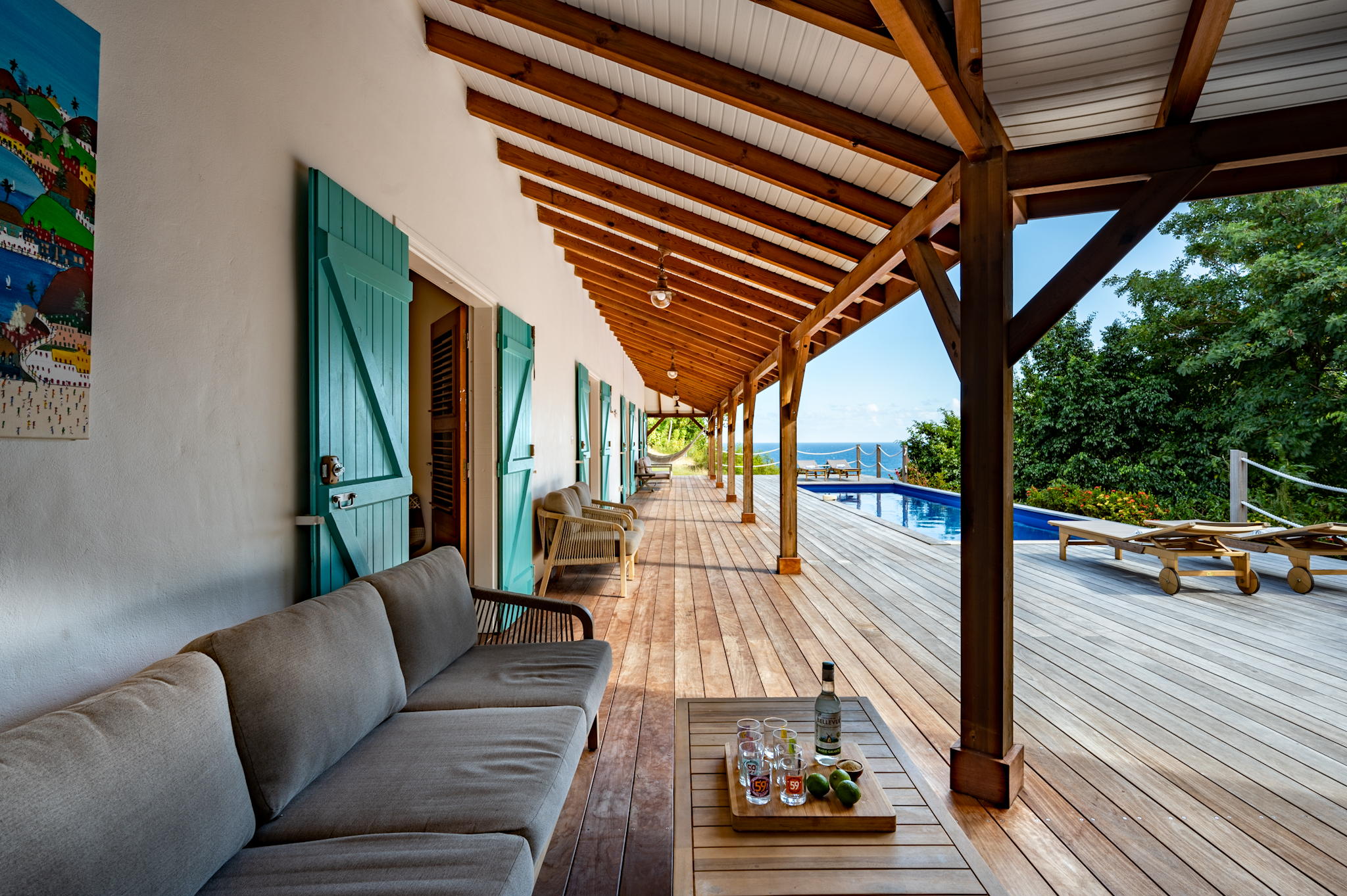 patio avec vue mer villa coccoloba